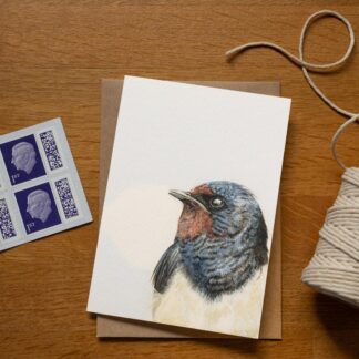 A6 Swallow greetings card - Blank