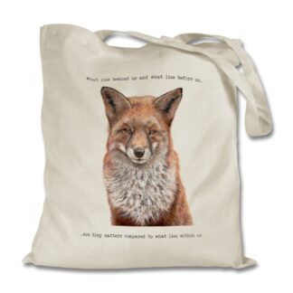 Fox tote bag with quote 100% cotton