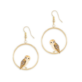 Bill Skinner Owl hoop earrings