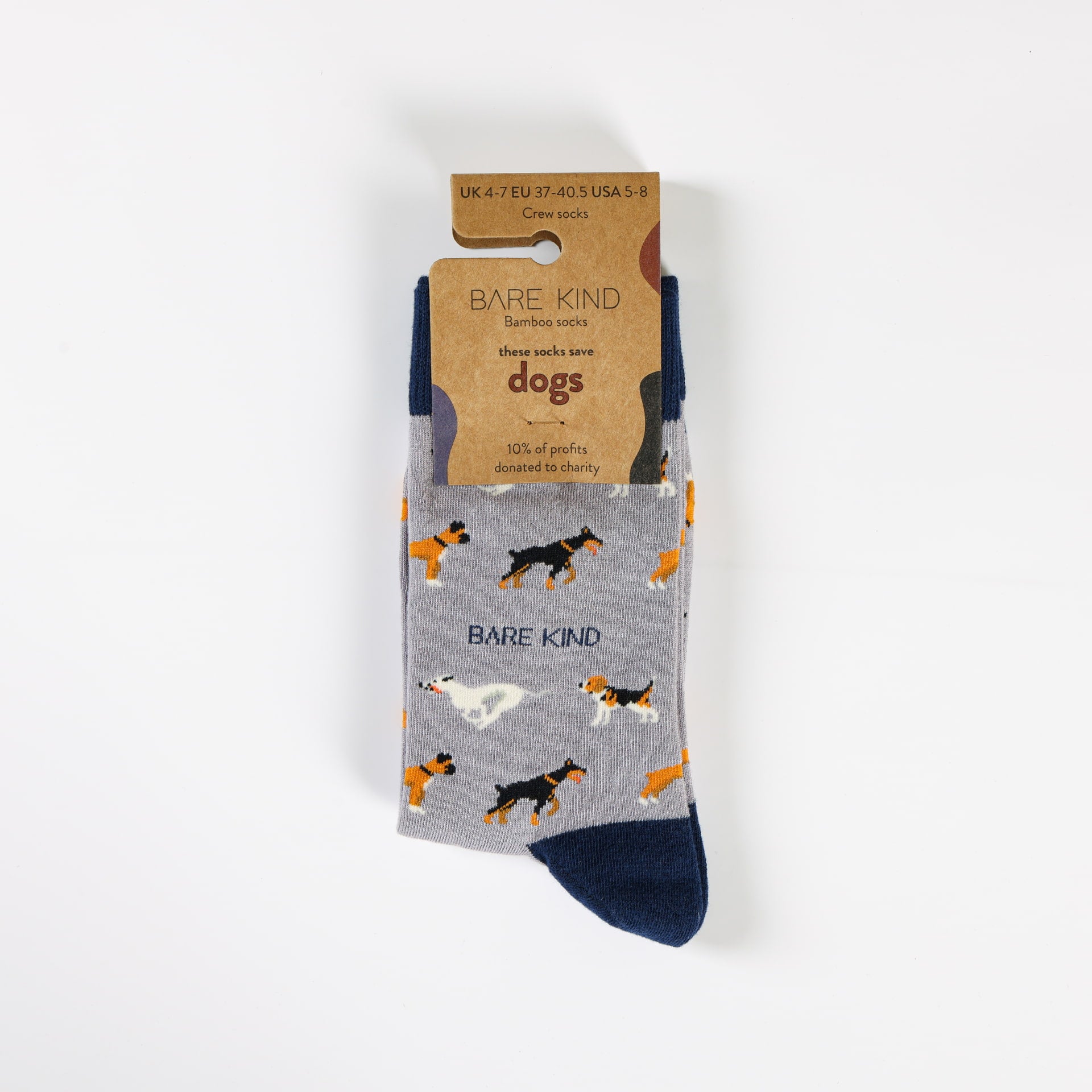 Barekind Bamboo Purple Dog Socks - Image 2